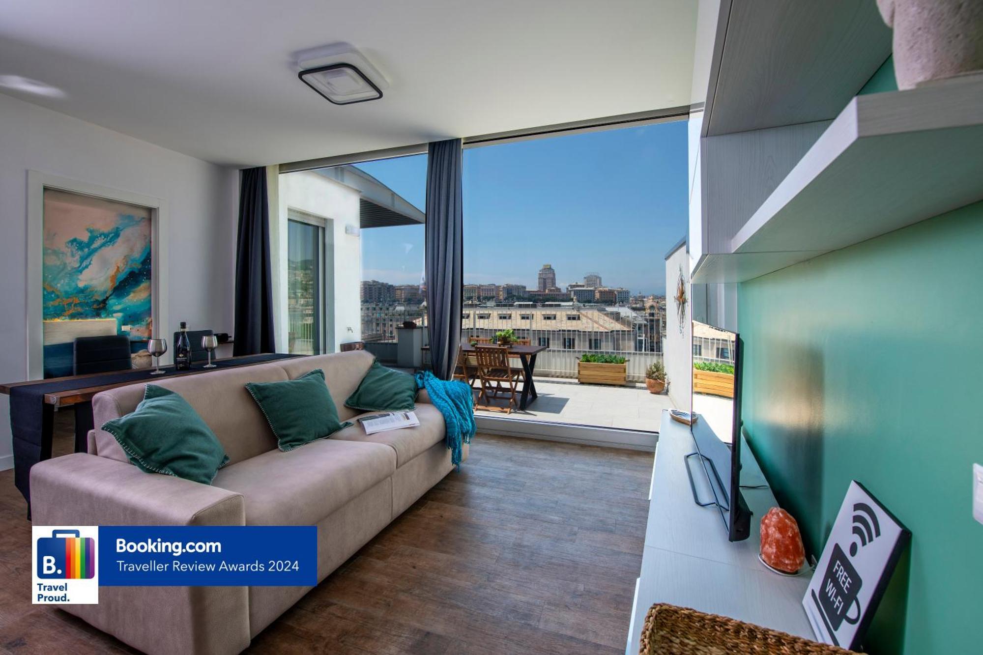 Апартаменти Attico Luxury Con Parcheggio E Terrazza Vista Mozzafiato Генуя Екстер'єр фото